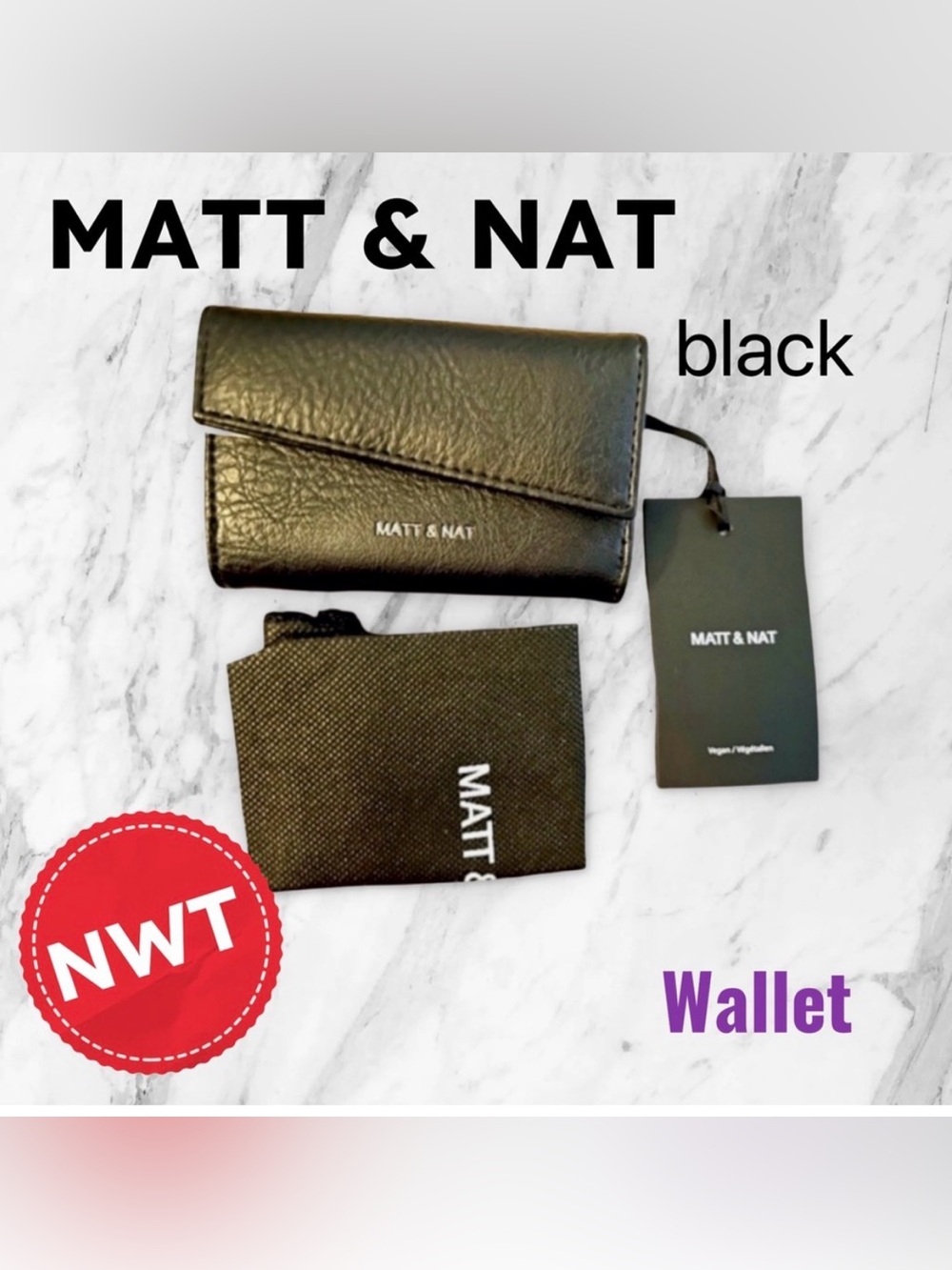 🇨🇦🆕NWT MATT & NAT | Black everyday quiet luxe vegan leather Tani small wallet